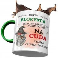 Kubki - Kubek Zielony Dla Florysty Na Cuda Trzeba Chwile z Nadrukiem ze Zdjęciem + Opakowanie na prezent (wzór 03) - miniaturka - grafika 1