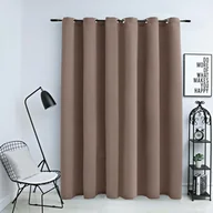 Zasłony - vidaXL Zasłona zaciemniająca z metalowymi kółkami, taupe, 290x245 cm Zasłona zaciemniająca z metalowymi kółkami, taupe, 290x245 cm - miniaturka - grafika 1