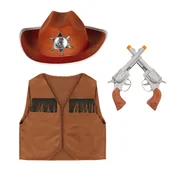 Dresy i komplety dla chłopców - ZESTAW KOWBOJ BRĄZOWY 116-128 4el - miniaturka - grafika 1