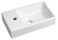 Umywalki - Sapho Small - Umywalka Minos 45x26 cm, bez przelewu, otwór na baterię po lewej stronie, biała 4757 - miniaturka - grafika 1