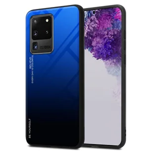 Pokrowiec Do Samsung Galaxy S20 ULTRA Etui w NIEBIESKO - CZARNY TPU Obudowa Case Cover Plecki Ochronny Cadorabo - Etui i futerały do telefonów - miniaturka - grafika 1