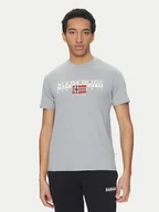 Koszulki męskie - Napapijri T-Shirt S-Aylmer NP0A4HTO Szary Regular Fit - miniaturka - grafika 1