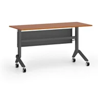 Biurka - Mobilny stół PRIMO MOVE, 1400 x 600 mm, podstawa czarna, czereśnia - miniaturka - grafika 1