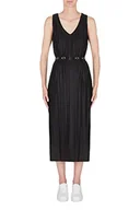 Sukienki - Armani Exchange Damska plisowana sukienka, Classic Fit, czarna, 3X Large, czarny, 3XL - miniaturka - grafika 1