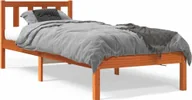Łóżka - Łóżko z litego drewna wosk brązowy 100x200 cm sosna - miniaturka - grafika 1