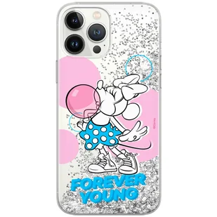Etui płynny brokat do Apple IPHONE 13 Disney: Minnie 055 oryginalne i oficjalnie licencjonowane, Srebrny - Etui i futerały do telefonów - miniaturka - grafika 1