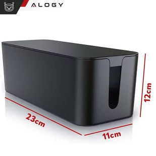 Organizer kabli biurkowy podłogowy pojemnik pudełko na kable listwy Alogy Box S 23cm Czarny - Pozostałe akcesoria do telefonów - miniaturka - grafika 4