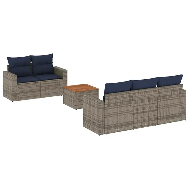 Zestaw mebli ogrodowych modułowych szary rattan PE 55 x 62 x 69 cm