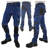 Odzież robocza - Spodnie Jeans męskie robocze Bojówki Elastyczne Wytrzymałe Stretch r. 60 - miniaturka - grafika 1