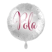 Balony i akcesoria - Balon imienny foliowy Pola okrągły pakowany 43 cm - miniaturka - grafika 1