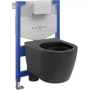 Mexen zestaw podtynkowy WC stelaż Fenix XS-F z miską WC Carmen, czarny mat - Stelaże i zestawy podtynkowe do WC - miniaturka - grafika 1