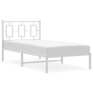 Metalowa rama łóżka z wezgłowiem, biała, 90x200 cm Lumarko! - Inne meble do sypialni - miniaturka - grafika 5