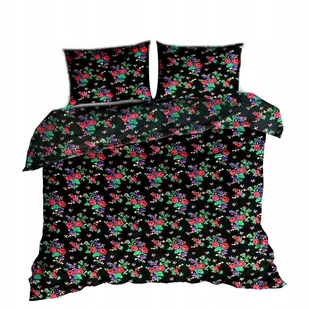 pościel bawełna deLUX 160x200 + 2 poszewki B 331-3 góralski motyw czarny - Pościel - miniaturka - grafika 1