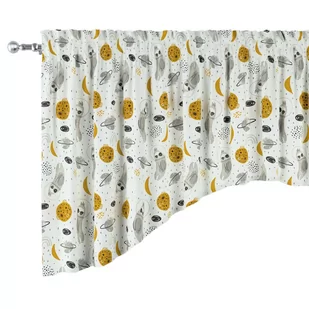 Lambrekin Łuk, Biało-Szara, 150 × 75+5 Cm Grzywka, Magic Collection - Firany - miniaturka - grafika 1