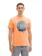 Koszulki męskie - TOM TAILOR Męski T-shirt z nadrukiem fotograficznym, 22195 - Fruity Melon Orange, M - miniaturka - grafika 1