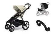 Wózki dziecięce - Wózek miejski Thule Urban Glide 4-wheel Soft beige + Pałąk bezpieczeństwa + Osłona przeciwdeszczowa - miniaturka - grafika 1