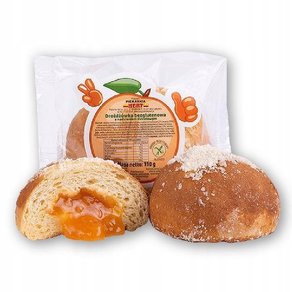 Bezglutenowa drożdżówka z nadzieniem morelowym Piekarnia Hert