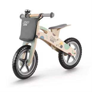 Ricokids Drewniany 12" Beżowy - Rowerki biegowe - miniaturka - grafika 1