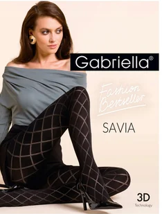 Rajstopy SAVIA Miękkie Kryjące Wzór Gabriella r.5 - Rajstopy - miniaturka - grafika 1