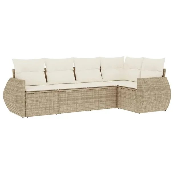 Zestaw mebli ogrodowych modułowych beżowy rattan PE 62 x 62 x 69 cm