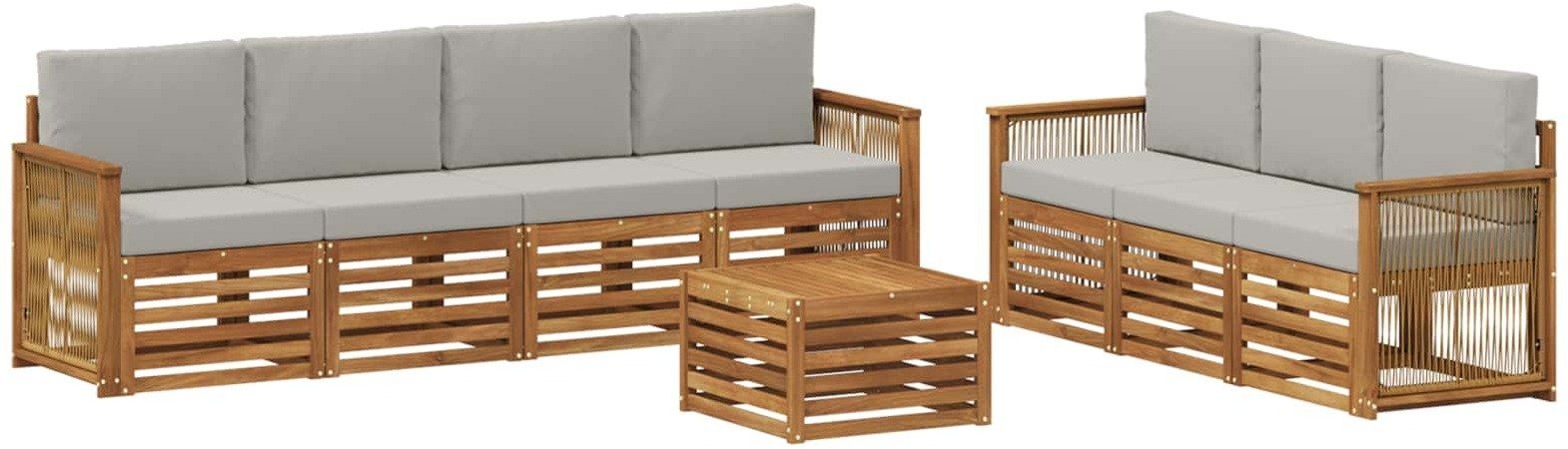 vidaXL Zestawy sof z poduszką 8 pcs Lite Drewno Akacji
