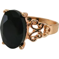 Pierścionki - Złoty Pierścionek z Cyrkonią Duża Cyrkonia Kamień Stal Chirurgiczna Vintage - miniaturka - grafika 1