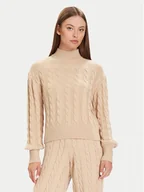 Swetry damskie - Guess Golf W5BR30 Z1192 Beżowy Relaxed Fit - miniaturka - grafika 1