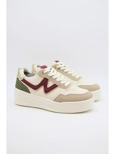 Bellucci Sneakersy w kolorze beżowo-bordowym - Trampki damskie - miniaturka - grafika 1