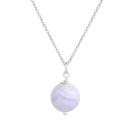 Naszyjniki - MYNESS Naszyjnik srebrny z chalcedonem - miniaturka - grafika 1