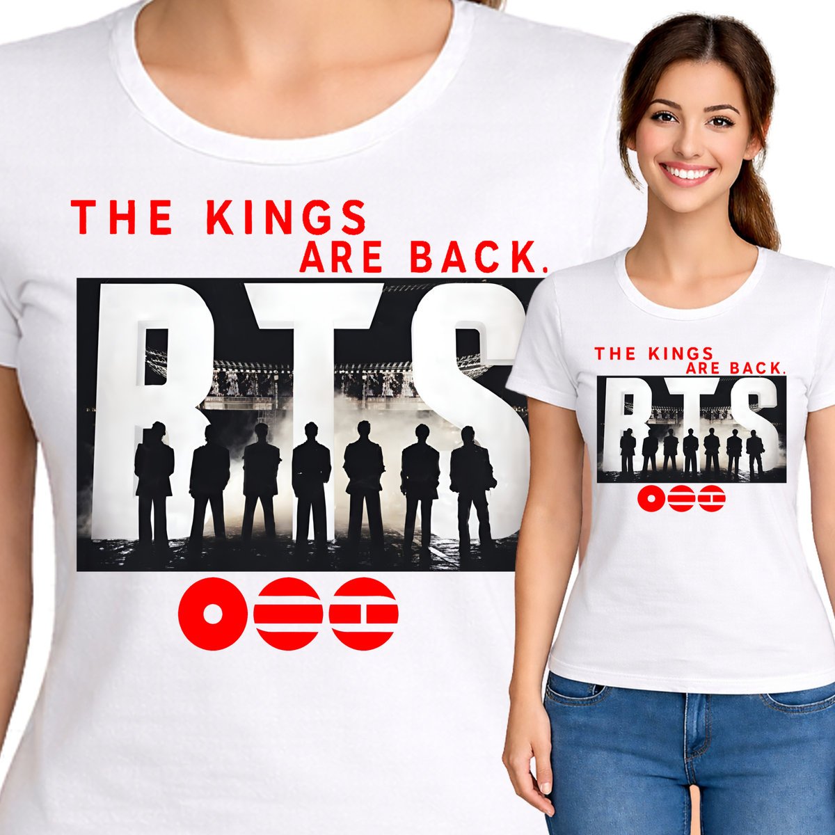 KOSZULKA BTS THE KINGS ARE BACK 2026 K-POP T-SHIRT PREMIUM S F70