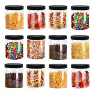 Pojemniki kuchenne - Słoik Plastikowy 500Ml Pojemnik 0,5L - Zestaw 12Szt Na Makaron, Ryż, Płatki - miniaturka - grafika 1