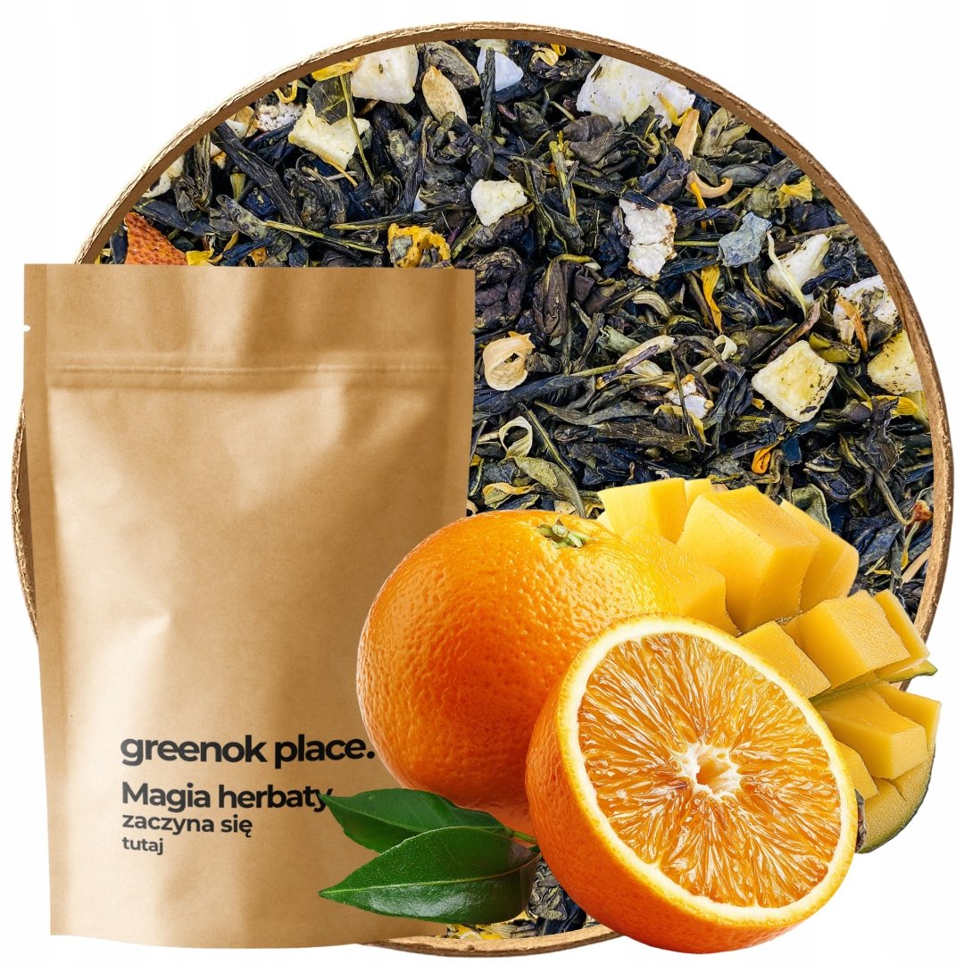 Herbata zielona Mango Pomarańcza 1000g sencha Aromatyczna