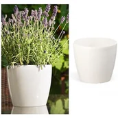 Donice - Pigmejka Osłonka do kwiatów Magnolia, biała, 25x25x22 cm - miniaturka - grafika 1