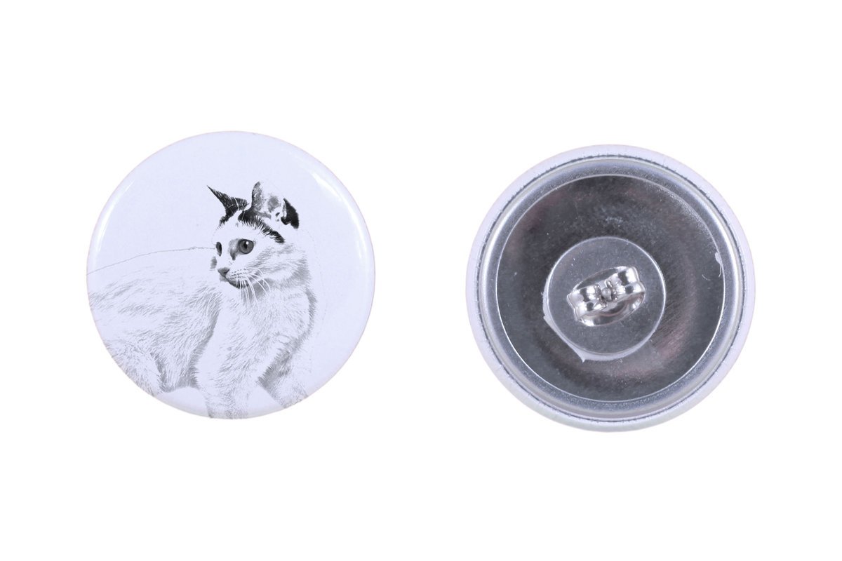 Japoński bobtail - kolczyki z ukochanym kotem, własne foto, idealny gadżet dla miłośników kotów marki Art.-Dog
