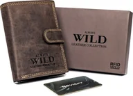 Portfele - Always Wild Pionowy, zapinany portfel męski z zewnętrzną kieszonką na kartę Always Wild Nie dotyczy - miniaturka - grafika 1