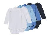 Body dla niemowląt - Lupilu Body niemowlęce z bawełny 5 sztuk Niebieski/ biały 62/68 - miniaturka - grafika 1
