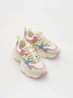 Buty dla dziewczynek - Reserved - Lekkie sneakersy - beżowy - miniaturka - grafika 1