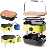 Kuchnia turystyczne i akcesoria - Piknik Grill turystyczny gazowy z płytą żeliwną z funkcją kuchenki Mini BBQ - miniaturka - grafika 1