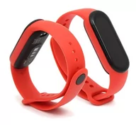 Akcesoria do smartwatchy - Opaska / Pasek Do Smartbanda Xiaomi Mi Band 5 / 6 / 7 Silikonowa Czerwona - miniaturka - grafika 1