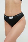 Majtki damskie - Calvin Klein Underwear stringi kolor czarny - miniaturka - grafika 1