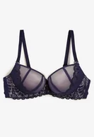 Biustonosze - Granatowo-Różowy Biustonosz Push Up z Koronką Nimffea - Born2be - miniaturka - grafika 1