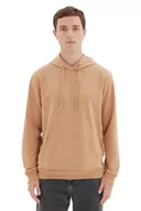 Bluzy męskie - Trendyol Męska bluza z kapturem, zwykła, brązowa, S, @@, S - miniaturka - grafika 1