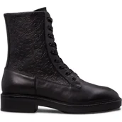 Botki damskie - Calvin Klein Skórzane botki - miniaturka - grafika 1