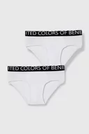 Majtki dla dzieci - United Colors of Benetton slipy dziecięce 2-pack kolor biały - miniaturka - grafika 1