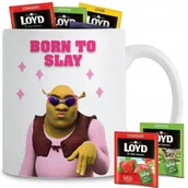 Kubki - Kubek Biały BORN TO SLAY Shrek Fiona Ogr Bajka Viral - miniaturka - grafika 1