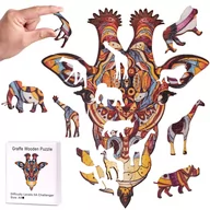 Puzzle - Puzzle Drewniane Układanka Dla Dorosłych Żyrafa A4 - miniaturka - grafika 1