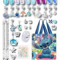Biżuteria dla dzieci - ZESTAW DO ROBIENIA BRANSOLETEK BIŻUTERII KORALIKI DLA DZIECI LILO I STITCH - miniaturka - grafika 1