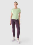 Legginsy - Legginsy do biegania damskie sportowe 4F wysoki stan wygodne running r. XS - miniaturka - grafika 1