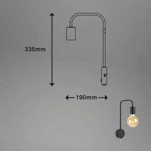 Kinkiet Alva Comfort light Retro, czarny - Lampy ścienne - miniaturka - grafika 2