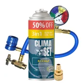 Serwis klimatyzacji - Gaz do klimatyzacji ClimaSet 3w1 R1234yf 470 g, z przewodem z manometrem i adapterem R1234yf - miniaturka - grafika 1